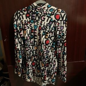 Colorful Graphic Print Long Sleeve Top